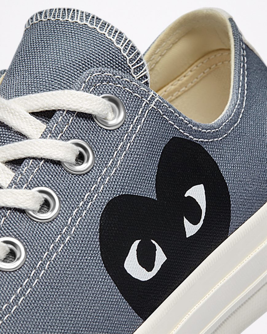 Tenis Converse x Comme des Garçons PLAY Chuck 70 Cano Baixo Feminino Cinzentas Pretas | PT R054019